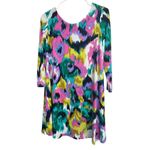 Tori Richard  Honolulu Tunic Dress Multicolor Pullover Abstract 3/4 Sleeves XS Photo 8