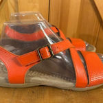 Lands' End  Women's Size 7B Orange Terrain Sandals Leather Photo 0