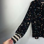Nookie Nooki London Josie Printed Velvet Blouse Stars Print Long Sleeve pullover Large Photo 6