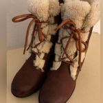Sorel  Women's Brown suede leather Shearling platform Joan of artic boots 9.5 Photo 6