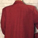 Bentley Petite Vintage Single Breasted Blazer Dark Red Plaid 12 Photo 5