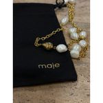 Maje  Freshwater Pearl Gold Tone Necklace Brass Chain Clasp Hiver 2022 Minimalist Photo 6
