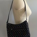 CRAZY HORSE x Liz Claiborne Fleur-de-lis Shoulder Bag- Black and Multicolored Photo 9