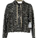 LA LA LAND CREATIVE CO Nordstrom Gray Zebra Print Hoodie Cropped Size Small NEW Photo 0