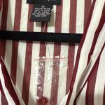 Cotton Express  womens size 1X long sleeve striped sheer maroon ivory blouse NWT Photo 4
