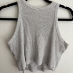Uniqlo  Gray Ribbed Cropped Tank Top Racerback Sleeveless Athletic Casual‎ Photo 7