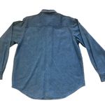 British Khaki Vintage  blue denim button down casual shirt 100% cotton size M Photo 1