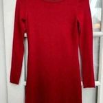 Cynthia Rowley Red Merino Wool Long Sleeve Fitted Sweater Dress Size XS Photo 0