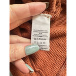 Free People Puff Sleeve Thermal Top Rust Brown Size Medium Cotton Mock Neck Photo 6