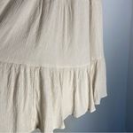 American Eagle Cream Square Neck Crinkle Tiered Sundress Flowy Easter Resortwear Photo 3