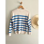 Madewell  | NWT (Re)sponsible Cashmere Oversized Sweater hthr blue sky stripe XXS Photo 7