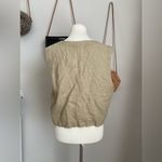 Kathleen Sommers Linen Lagenlook Beige Green Boxy Fit Vest, Size Medium Photo 1
