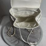Forever 21  White Quilted Mini Backpack Gold Chain Straps One Size Photo 3