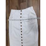 Harvé Benard  White Button Front Midi Skirt Cotton‎ Twill High Waist Photo 7