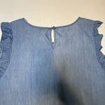 Maurice Top Flowy Chambray Blouse‎ Sleeveless Pintuck Bodice Trendy Shirt 2X # Blue Size XXL Photo 7