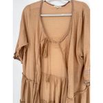 Earthbound Trading Co Cardigan Women XL Brown Kimono Tiered Duster Boho Tie Lace Photo 1