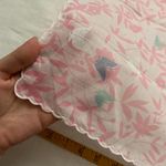 Pink scalloped edge floral bird print bandana 0492 Photo 1