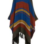 Urban Outfitters Woven Heart Knit Cape Shawl Sweater with Tassels Photo 1