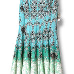 Danny & Nicole  aqua mint size 14 sleeveless floral a-line dress zips up back Photo 0