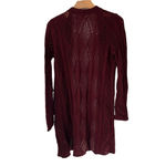 Charlotte Russe Open Cardigan Womens Size M Burugndy Crochet Long Sleeve Duster Photo 7