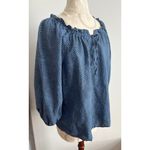 Ann Mashburn Women's Drawstring Neck 3/4 Sleeve Blouse Small Photo 1