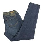 EXPRESS  Y2K X2 Quality Denim Jeans Sz 8 Zelda Skinny Low Rise w/ Gold Embroidery Photo 0