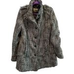 Guess  Women's Tweed Overcoat‎ Black Fringe Detail Size XL Casual Fall Photo 0