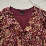 Halogen  Lace-Up Front Tiered Maxi Dress Long Sleeve Gold Floral Romantic Sz XXL Photo 9