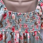 Babydoll Mini Dress‎ Small Blue Floral Satin Photo 7