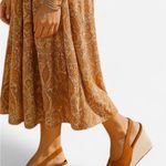 Cherokee Vintage Tan Leather Boho Buckle and Open Toe Wedge Sandals Sz 8 Photo 1