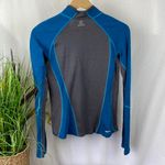The North Face  Blue & Gray Long Sleeve Quarter Zip Athletic Sport Top S Photo 2