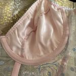 VS For Love & Lemons Foil Rose Pink Blue Sheer Mesh Bustier Coquette Top Large Photo 7