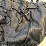 Vince Camuto  Black Leather Shoulder Bag Purse with Flowers Leather+Jaquard Photo 2