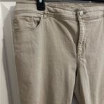 Chico's Platinum Crop Jeans Khaki 5 Pocket Notch Hem Size 2.5, 14 XL Photo 5