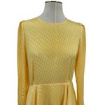 Maje  Roseau Jacquard Skater Dress Long Sleeve Yellow‎ Size 40 US Large Photo 3