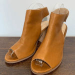 Sole Society Women's Peep Toe Bootie Heeled Sandals Ankle Strap Brown Size 8.5M Photo 0