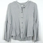 Madewell Size Small Black Cream Checked Flare Sleeve Cottagecore Fall Essentail Photo 0