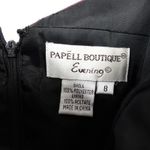 Adrianna Papell Vintage Papell Boutique Red Black Velvet Floral Midi Dress Dark Romantic Fairy Photo 14