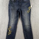 NYDJ  Alina Legging Jeans Women 10 P Lift Tuck‎ Slimming Embroidered Floral Pants Photo 0