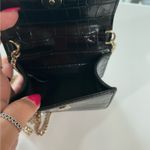 DKNY Mini Crossbody Bag | Black Croc Faux Leather w/ Gold Lock & Chain Photo 3