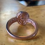 Natural Wine Garnet Sterling Silver Double Halo Ring Size 7 Photo 4