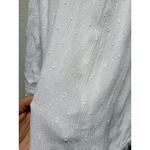 Free People  Smocked Boho Strapless Top Sz S White Distressed Bandeau‎ Flowy Y2K Photo 2