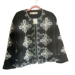 Free People  Mia Jacket Velvet Black Embroidered Size Large Photo 6