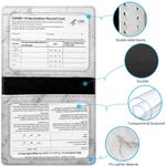 Waterproof Travel Vaccine Card Holder Cover Protector PU Leather Marble 4”x3” Photo 4