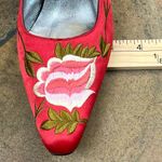Sacha London Floral Embroidered Vintage Pumps Heels 7 Red Photo 11
