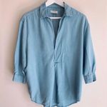 ZARA  denim collared summer flowy blouse Photo 1