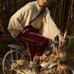 Bishop and Young Anthropologie Olivia Cropped Poncho Sweater Ivory Medium NWT Photo 0