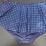 Spanx  Swim Navy and Blue Polka Dot Flirty Skirted Swim Bottom NWT Size 12 Photo 3