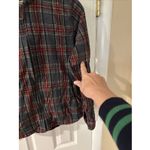 L.L.Bean Women's Plaid Flannel Relaxed Full Zip Hoodie Shirt XS Gray Red READ Photo 8