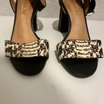 Coach  Paige Leather and Black and White Snake Block Heel Sandals Size 5 Photo 4